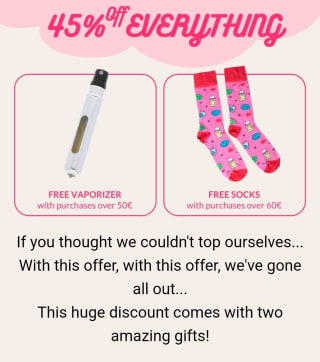 45% korting op alle parfums + extraatjes vanaf €50