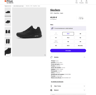 Zapatillas Skechers UNO Negro Mujer por solo 40€