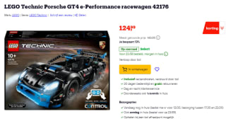 LEGO Technic Porsche GT4 e-Performance racewagen (42176) voor €124,99 bij Bol