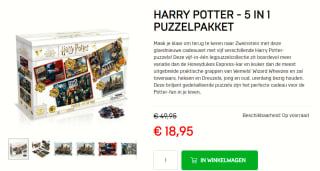 Harry Potter 5 in 1 puzzel geschenkdoos voor €18,95 bij Dagknaller