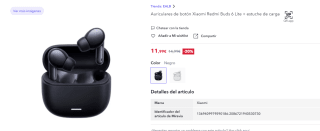 Xiaomi Redmi Buds 6 Lite Auriculares inalámbricos por 11,99€