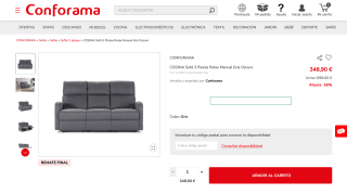 Sofá 3 Plazas COSIMA por 348,90€