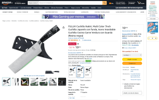 Cuchillo Cocina Nakiri Multi Color por 7,69€