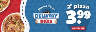 2e pizza gratis op Maandag t/m donderdag