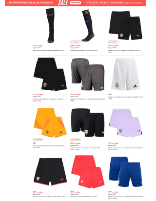 Código 35% en productos seleccionados LALIGA