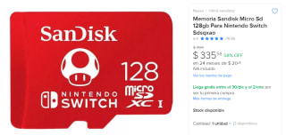 MicroSD SanDisk 128GB por $336 | Descuento Mercado Libre