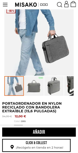 Picu Portaordenador para hombre 15.6" por 12€.