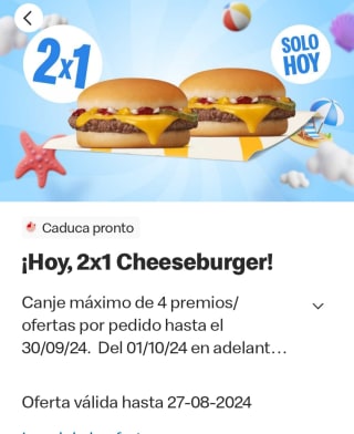 2x1 en cheeseburger McDonald's