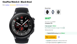 OnePlus Watch 2 Zwart (Zwarte Rubberen Band) voor €183,95 met Bol select