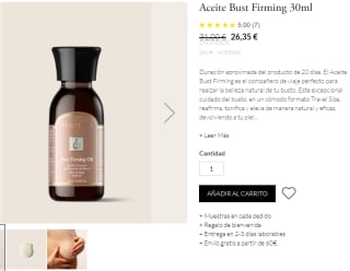 Aceite Bust Firming gratis con compra