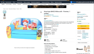 Sofá Knorrtoys 68432 Niños Fireman por 30,06€