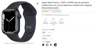 Apple Watch Series 7 GPS 41mm Reacondicionado por $5,759 en Amazon