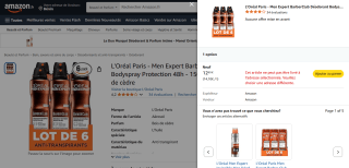 Lot de 6 Déodorants L’Oréal Paris Men Expert BarberClub Bodyspray Protection 48h - 150ml, Bois de cèdre à 12,69€