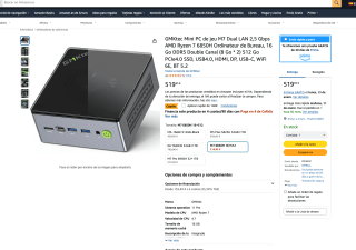 Mini PC M7 GMKtec AMD Ryzen 7 6850H (Radeon 680M) USB4.0, 16 GB DDR5, 512 PCIe4.0, Dual LAN 2,5 Gbps HDMI DP USB-C WiFi 6E BT 5.2 por solo 379€