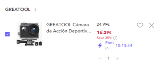 Cámara de Acción Deportiva 4K Ultra HD, por solo 16,29€