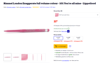 Rimmel London Exaggerate lippotlood voor €3,75