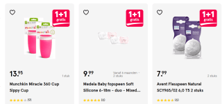 Alle A-merk baby accessoires 1+1 gratis bij Etos