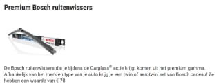 Gratis set Bosch-ruitenwissers bij een herstelling of vervanging bij Carglass