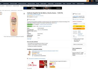 2 Instituto Español Gel de Baño y Ducha Avena 125ml por 3,28€