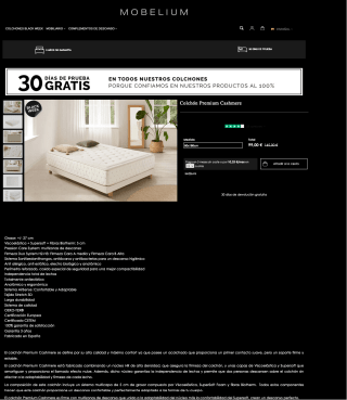 Descuento 50% Colchón Premium Cashmere HR Alta densidad en Mobelium