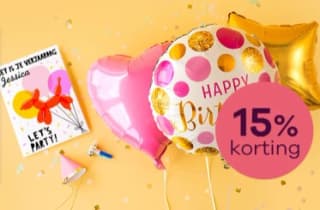 15% korting op alle trosjes ballonnen bij Greetz