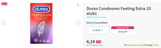 Durex Condooms Feeling Extra 10 stuks voor €4,19 bij Plein