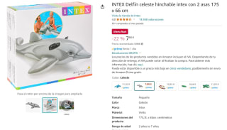 Visto por 16,11€ portes incluidos Bajada de precio desde amazon para este Delfín hinchable acuático Intex + 2 asas - 175x66 cm por 7,80€
