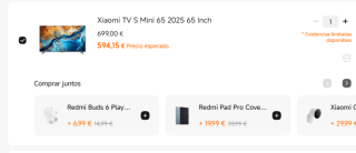 TV 55" Xiaomi TV S Mini 55 2025 por 407,15€ y la de 65 pulgadas por 594€