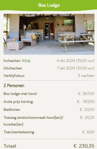 50% korting op een weekendverblijf van 4 t/m 7 oktober + gratis Verwenpakket bij Ommerland