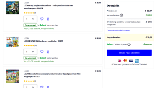 2+1 gratis op LEGO schoencadeautjes bij Bol