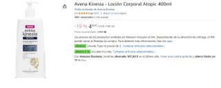 3 Botes de Avena Kinesia - Loción Corporal Atopic 400ml por 7.63€