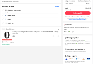 Pulsera Xiaomi inteligente 9 Versión Global por solo 33,11€