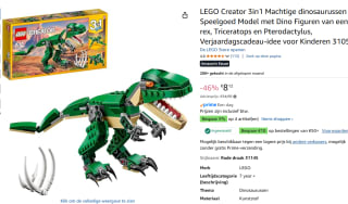 Lego creator T-Rex voor €8,12 met Amazon prime