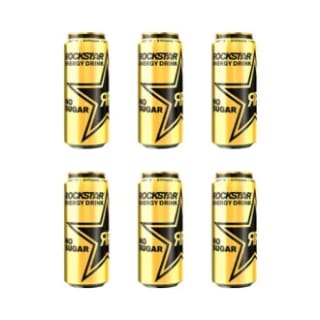Pack 6 latas Rockstar Energy Drink sin azúcar + Siken snack galleta chocolate con leche 22g por 0.69€