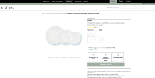 Vajillas 12 piezas opal blanca decorado azul Domitille Arcopal por solo 15€