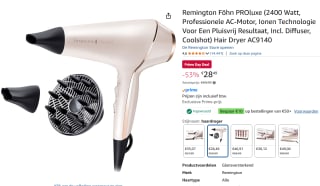 Remington PROluxe 2400W föhn voor €29,99 met Amazon prime