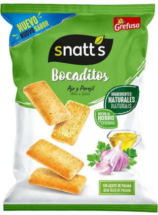 Pack de 3×110g Snatt's Bocaditos ajo y perejil.