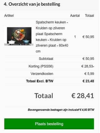 Spatscherm (met eigen foto) voor in de keuken v.a. €22,42 bij Fotocadeau.nl