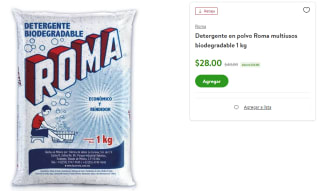 Detergente Roma Multiusos 1kg por $28 | Descuento Bodega Aurrera