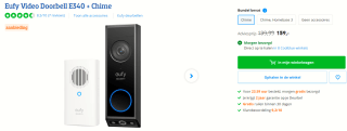 Eufy Deurbel E340 Dual Camera met Chime voor €159 bij Coolblue