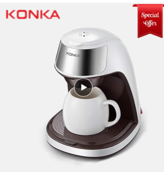 Cafetera 2 en 1 para té y café en polvo marca Konka por 17,93€