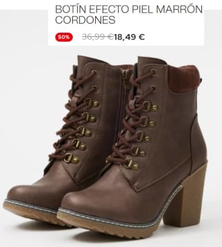 Botines para Mujer Efecto Piel por 18.49€