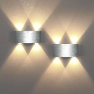 Lightsjoy 2 Piezas Apliques Pared Interior LED Lámpara Pared Aluminio Moderna 800Lumen (Blanco Cálido 3000K) por 9,49€