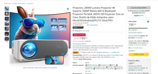 Proyector 20000 Lumens 4K Soporte 1080P por 120.99€