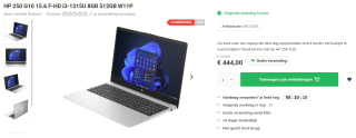HP 250 G10 - zakelijke laptop - 15.6 FHD - i3-1315U - 8GB - 512GB - W11P - Turbo silver voor €444 bij Groenendalit