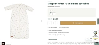 Little Dutch Slaapzak Winter Sailors Bay White 70cm voor €16,79 bij Little-dutch