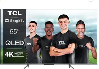 Smart TV 55" marca TCL QLED modelo 55C639 por 389€