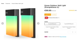 Govee RGBIC, 1500 lumen, smart wandlamp voor buiten 2-pack voor €99,99 bij Govee