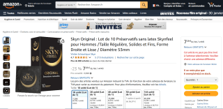 Lot de 10 Préservatifs Skyn Original sans Latex - Solides, Fins et Doux à 7,28€