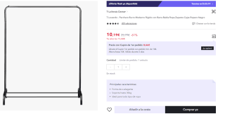 Ropero Burro Moderno Rígido para ropa y cajas zapatos por 10.19€ (Cuenta Nueva 5.1€)